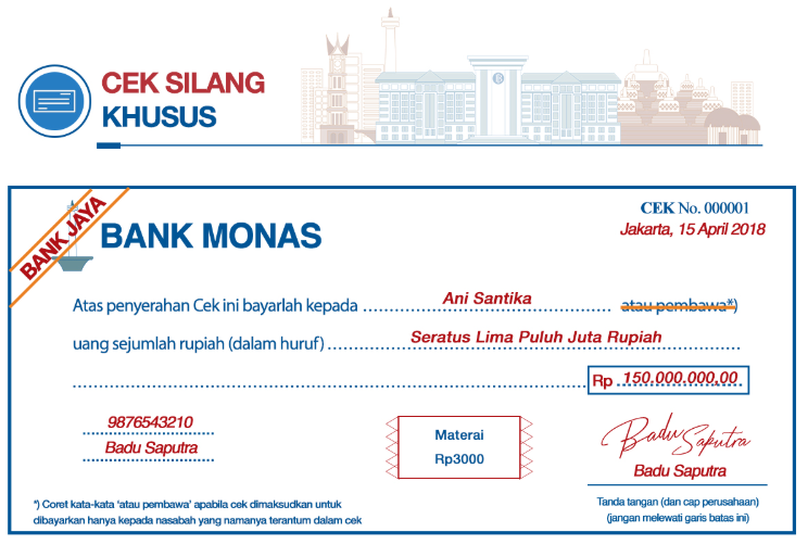 Contoh Cek Silang Khusus