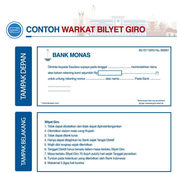 Contoh warkat bilyet giro